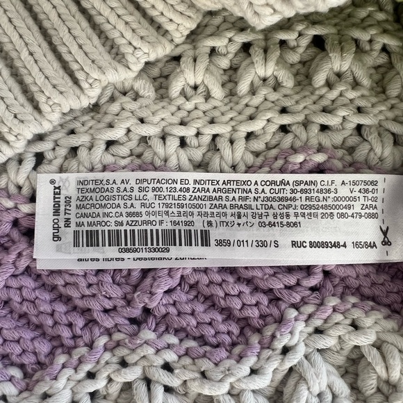 Zara ecru crochet sleeveless v-neck colour block sweater vest side buttons Small - Picture 6 of 8